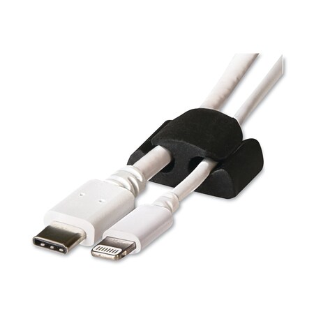 Rca Two Channel Cable Holder, 2" x 2", Black, PK6, 6PK RCCM2BKV